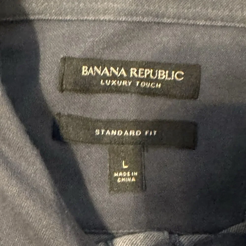 Banana Republic Men's Luxury Touch Polo Shirt Large Short Sleeve, Gray